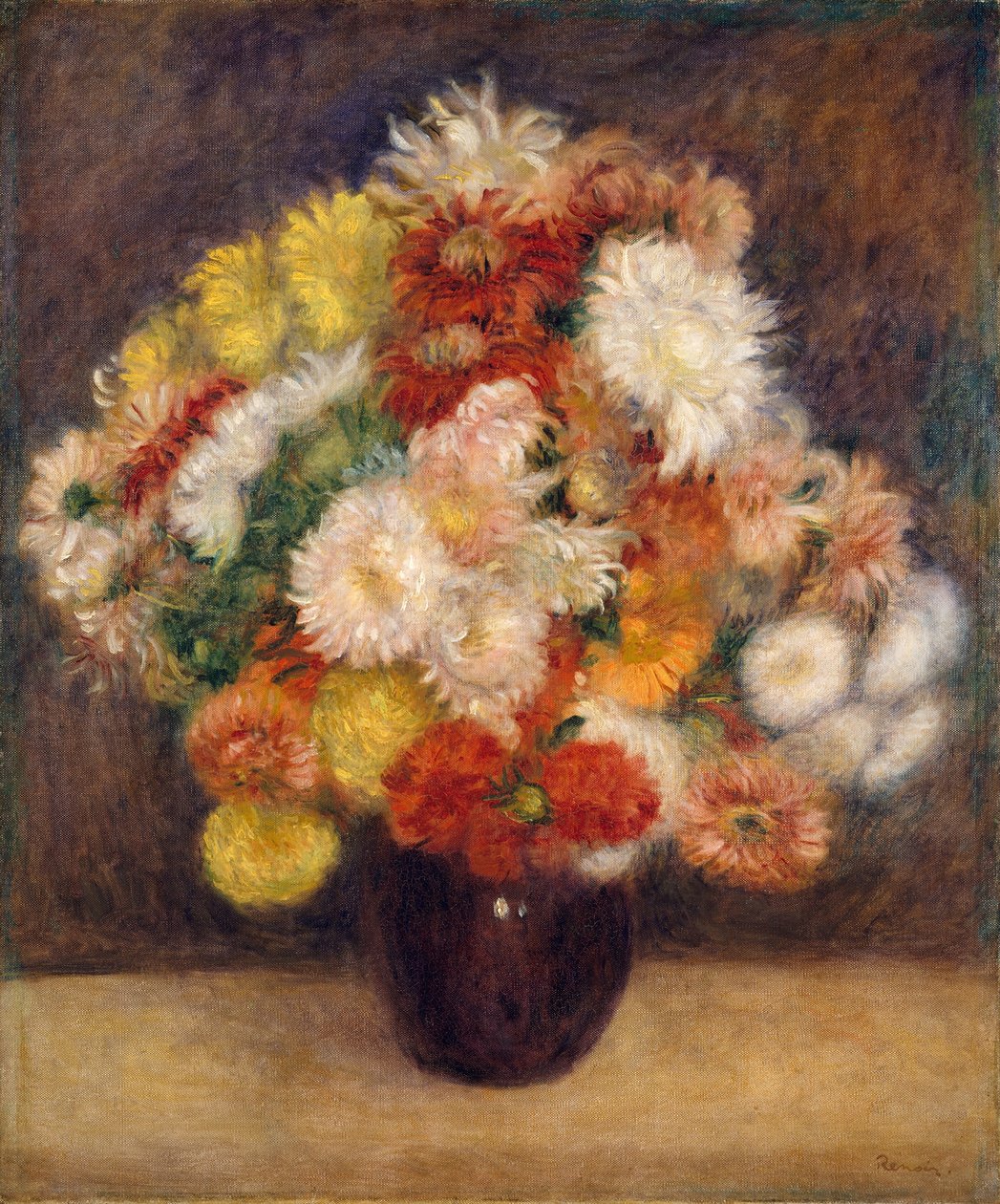 Bouquet de crisântemos, 1881. de Pierre Auguste Renoir