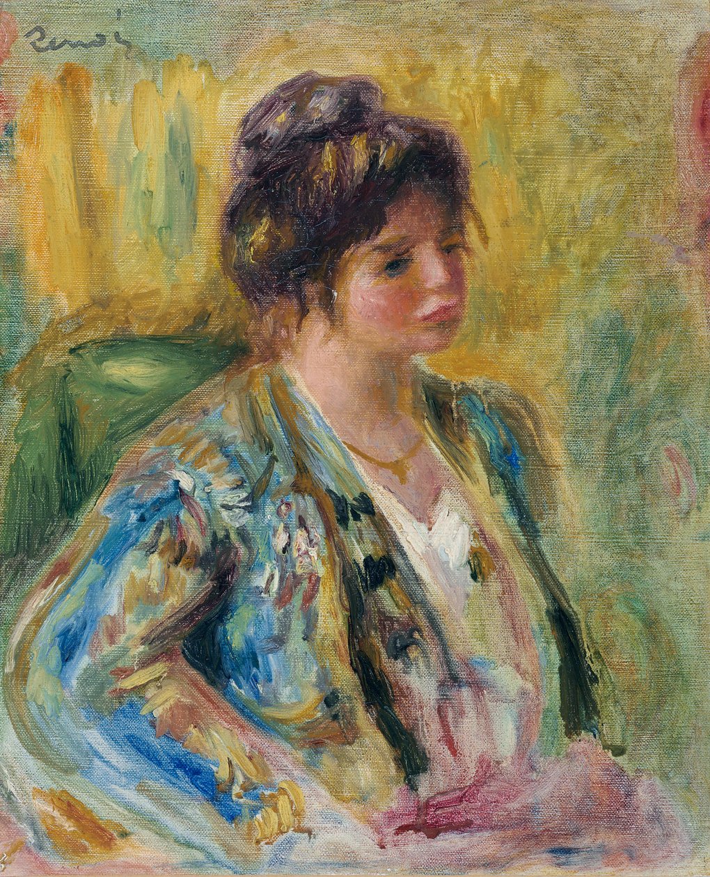 Busto de mulher em traje oriental, c. 1895 de Pierre Auguste Renoir