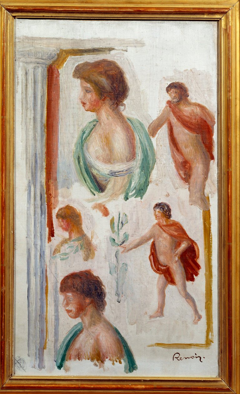 Personagens da aquarela antiga da tragédia de Pierre Auguste Renoir de Pierre Auguste Renoir