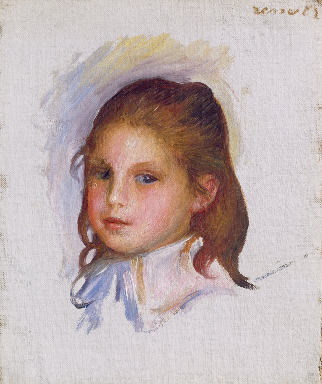 Criança com cabelo castanho, 18871888. de Pierre Auguste Renoir