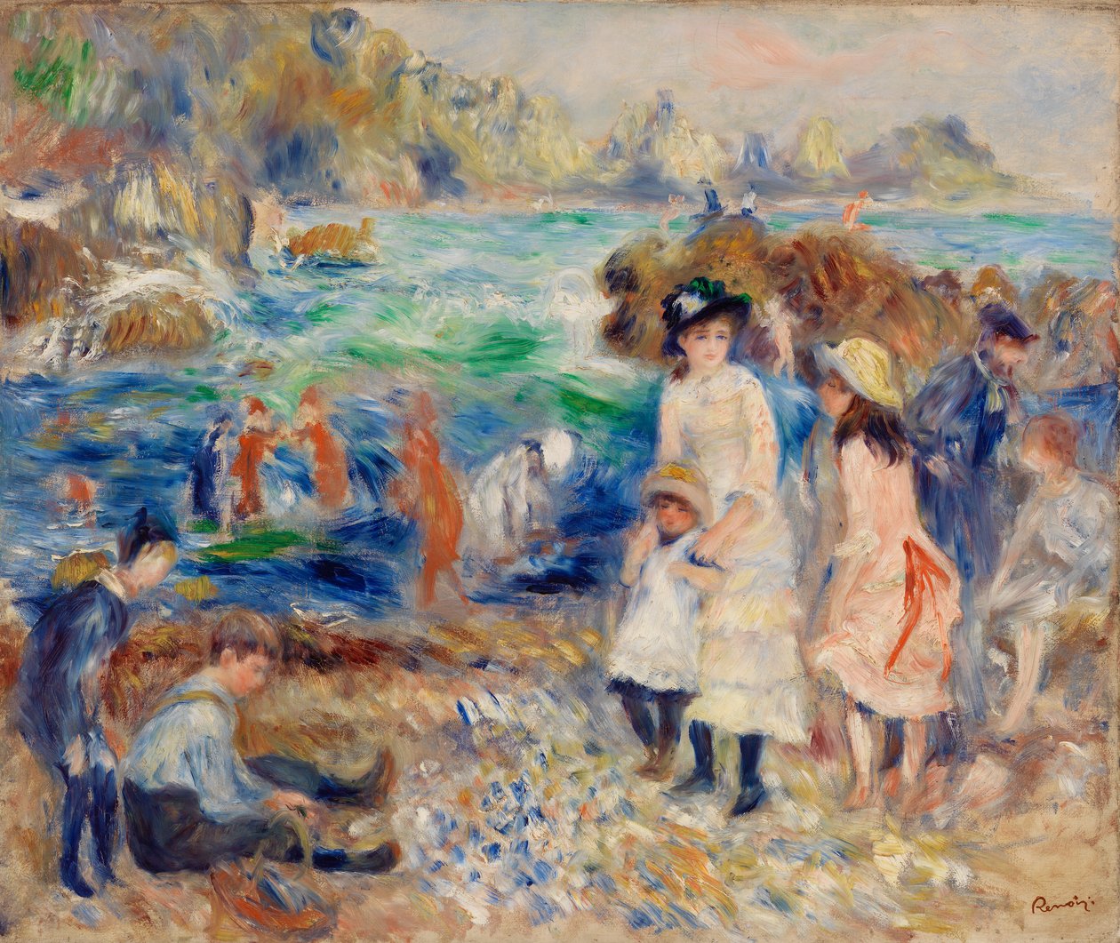 Crianças à beira-mar, Guernsey de Pierre Auguste Renoir