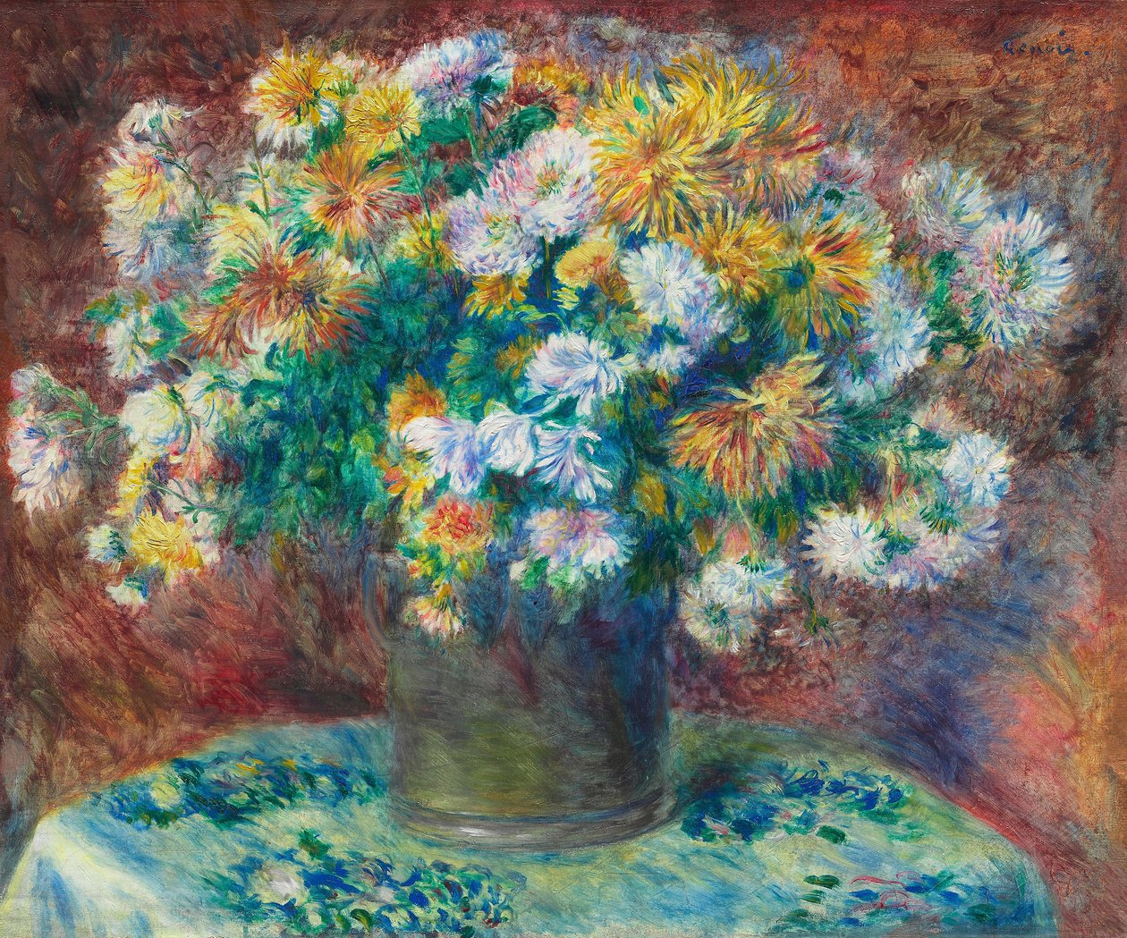 Crisântemos de Pierre Auguste Renoir