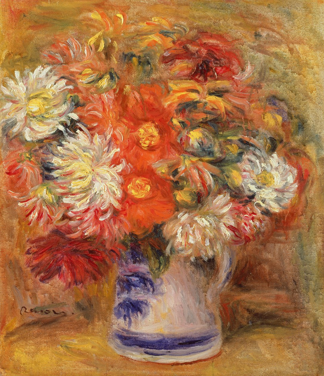 Crisântemos em um vaso, c.1919 de Pierre Auguste Renoir