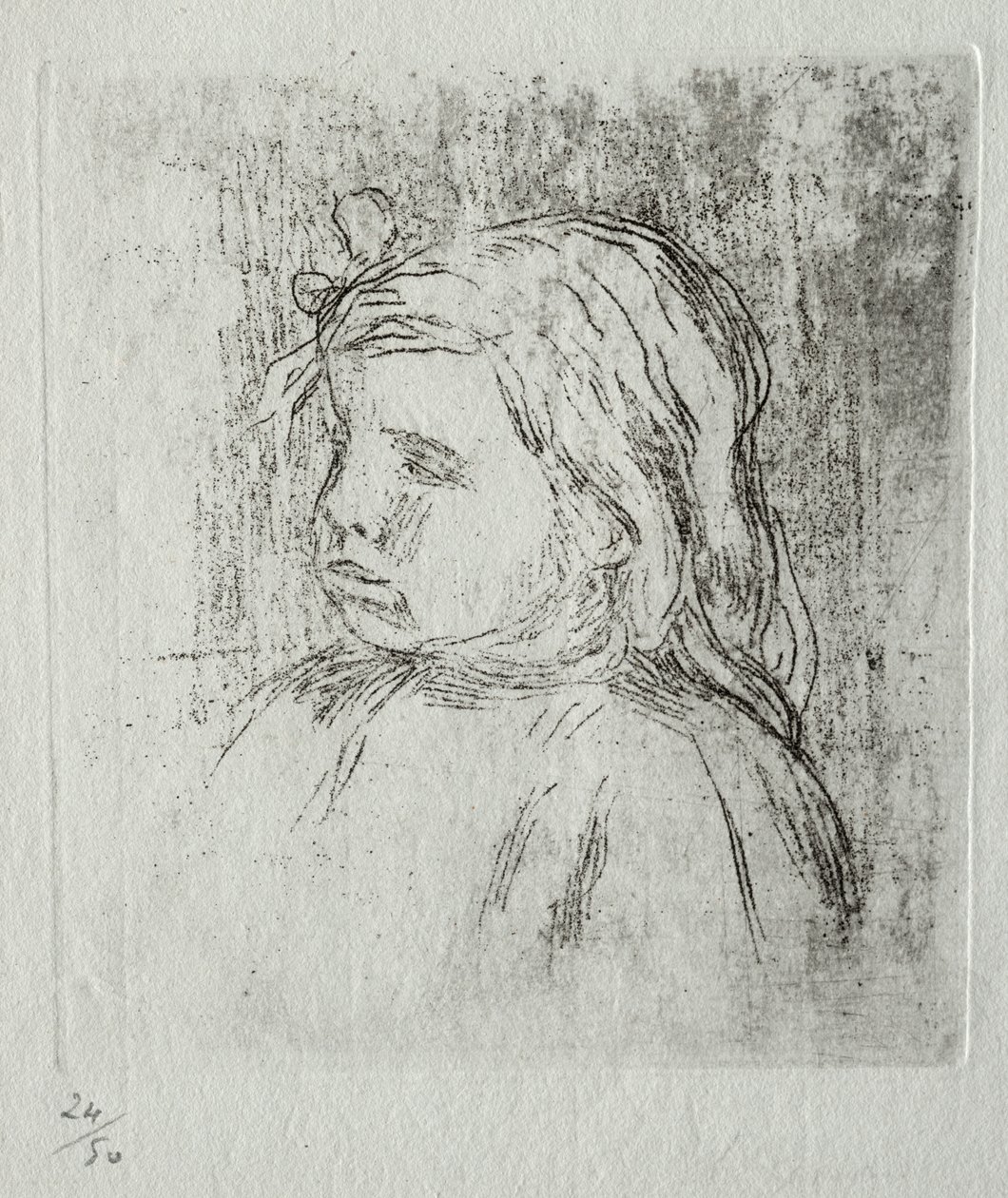 Claude Renoir, três quartos à esquerda de Pierre Auguste Renoir
