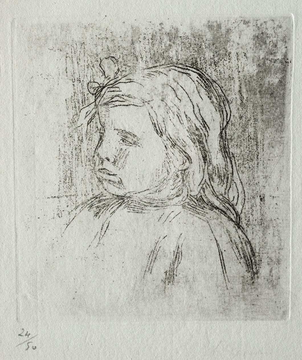 Claude Renoir, três quartos à esquerda, 1908. de Pierre Auguste Renoir