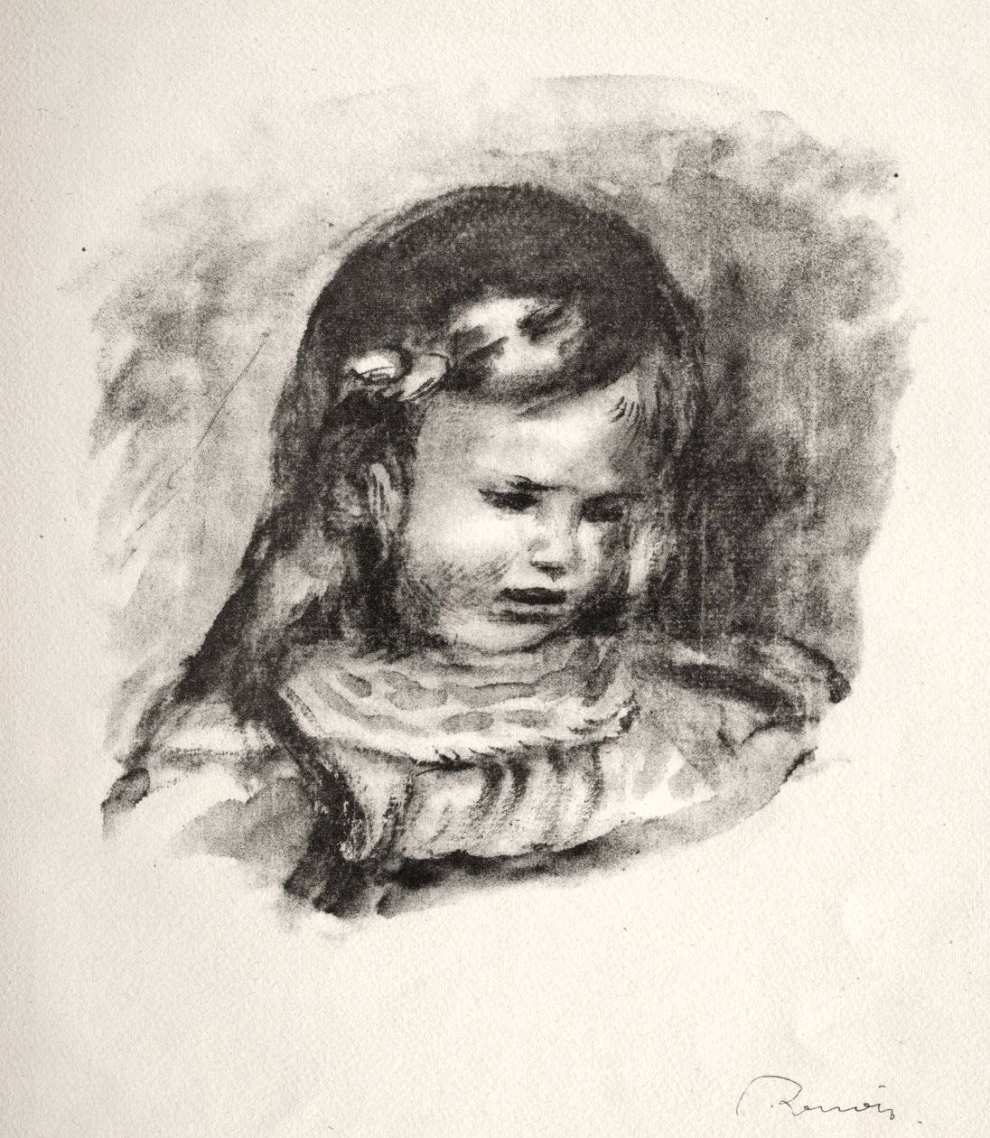 Claude Renoir, cabeça inclinada, 1904. de Pierre Auguste Renoir