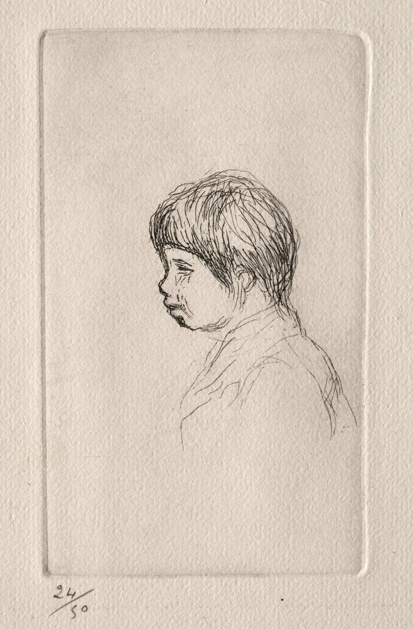 Claude Renoir, o filho do artista, em perfil de Pierre Auguste Renoir