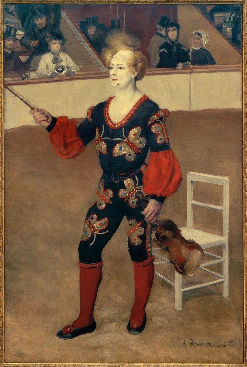 Palhaço no circo de Pierre Auguste Renoir