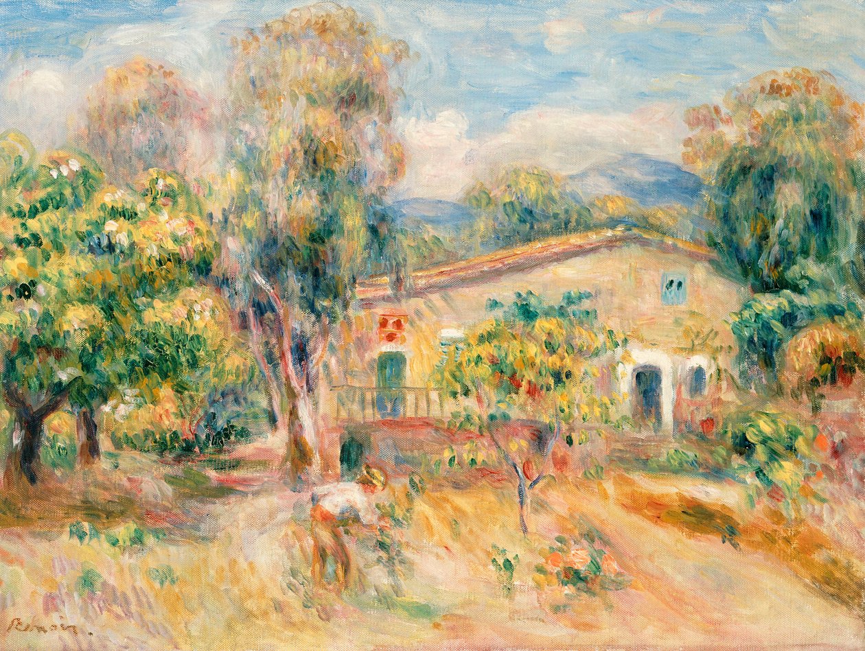 Collettes Farmhouse, Cagnes, 1910 de Pierre Auguste Renoir