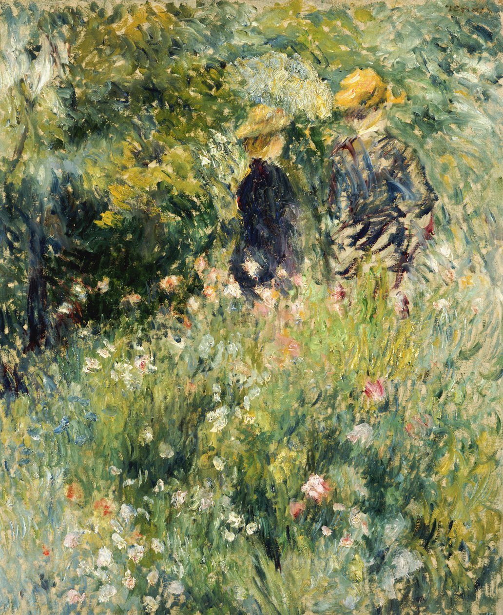 Conversa em um jardim de rosas, 1876 de Pierre Auguste Renoir