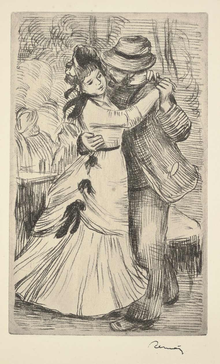 Dance in the Countryside, c.1890 (gravura em solo macio) de Pierre Auguste Renoir