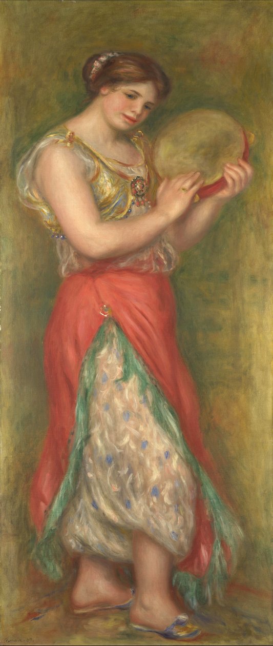 Garota dançando com pandeiro de Pierre Auguste Renoir