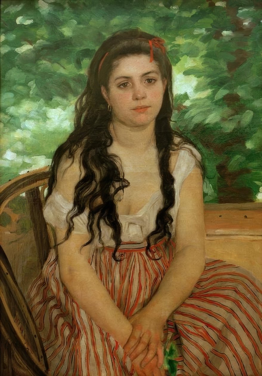 No verão, estude de Pierre Auguste Renoir