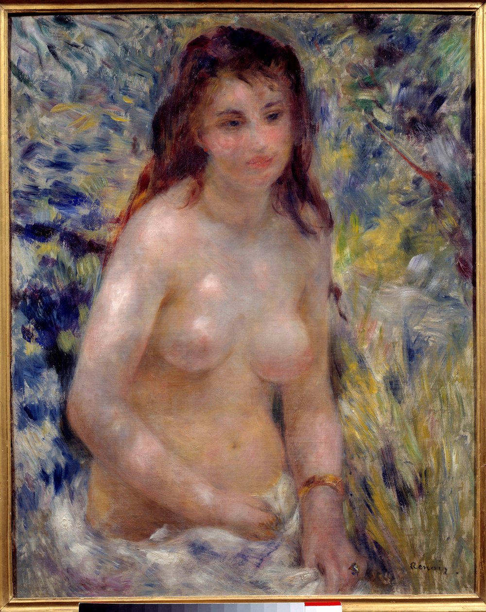 Etude de torso, effet de soleil Pintura por Pierre Auguste Renoir (1841-1919) 1875 Dim. 0,81x0,65 m Paris, musee d