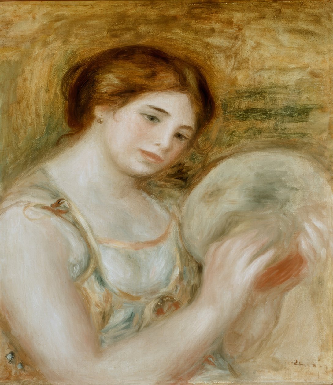 Mulher com um pandeiro de Pierre Auguste Renoir