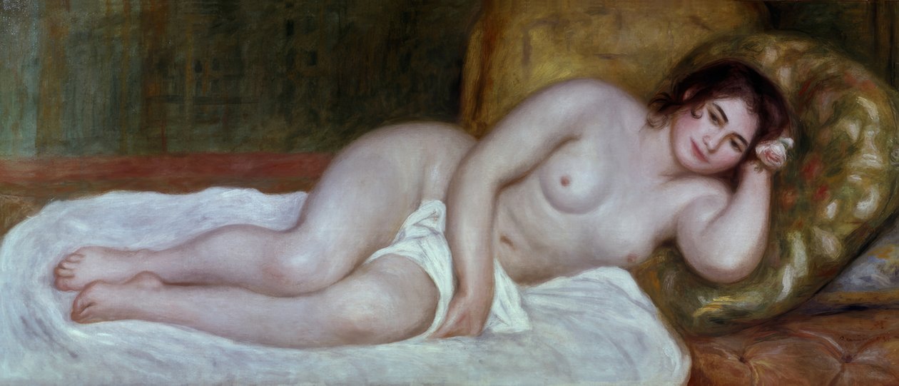 Mulher nua, deitando-se de Pierre Auguste Renoir