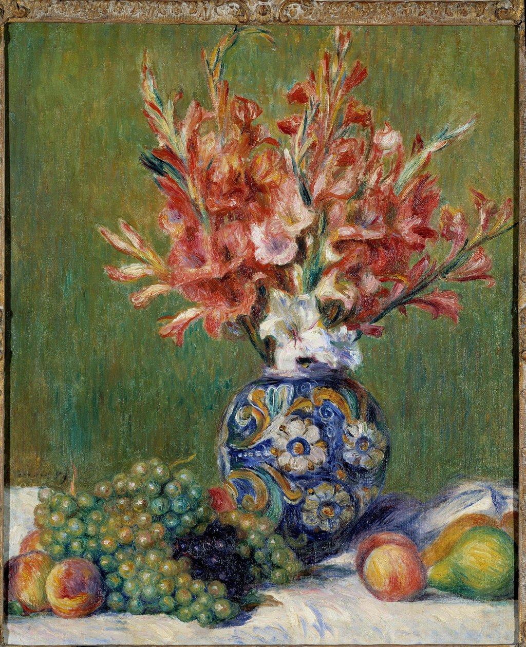 Pintura de Flores e Frutas por Pierre Auguste Renoir (1841-1919) 1889 Coleção Particular de Pierre Auguste Renoir