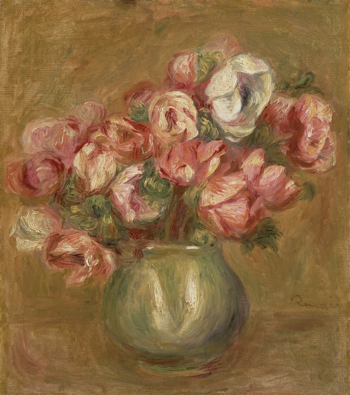 Flores em um vaso verde, 1906 de Pierre Auguste Renoir
