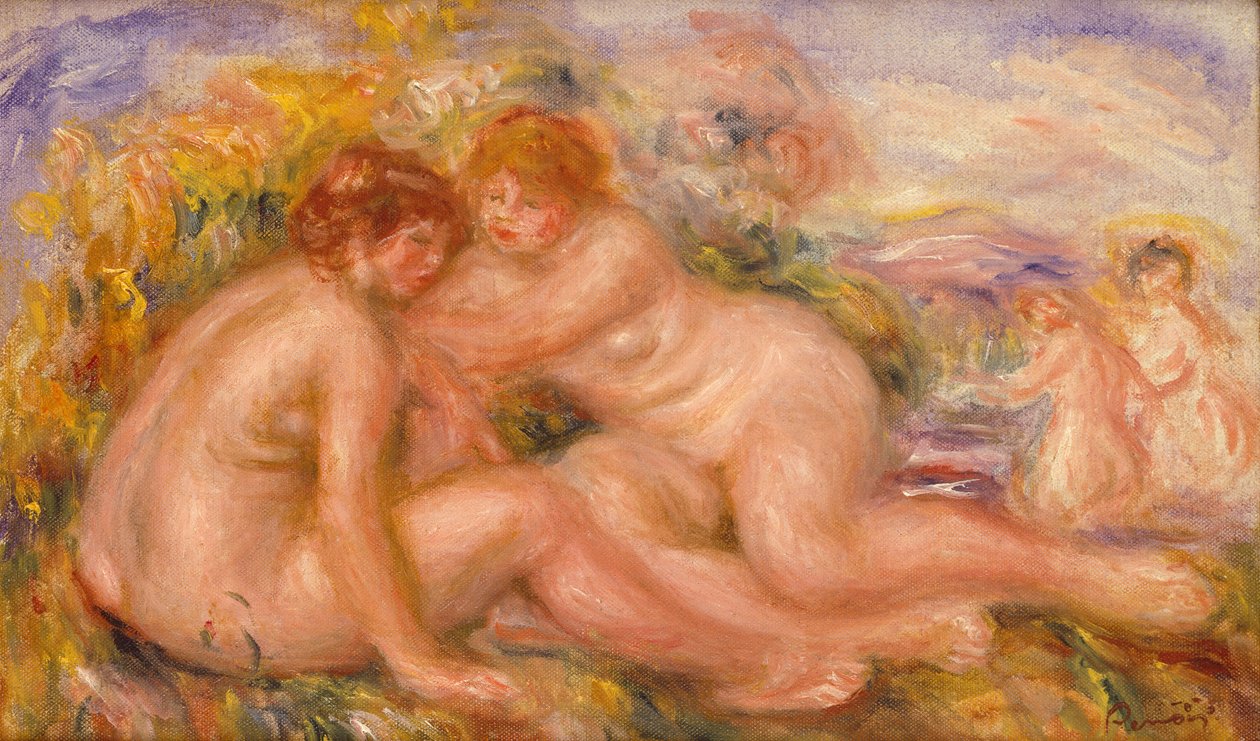 Quatro Banhistas (óleo sobre tela) de Pierre Auguste Renoir