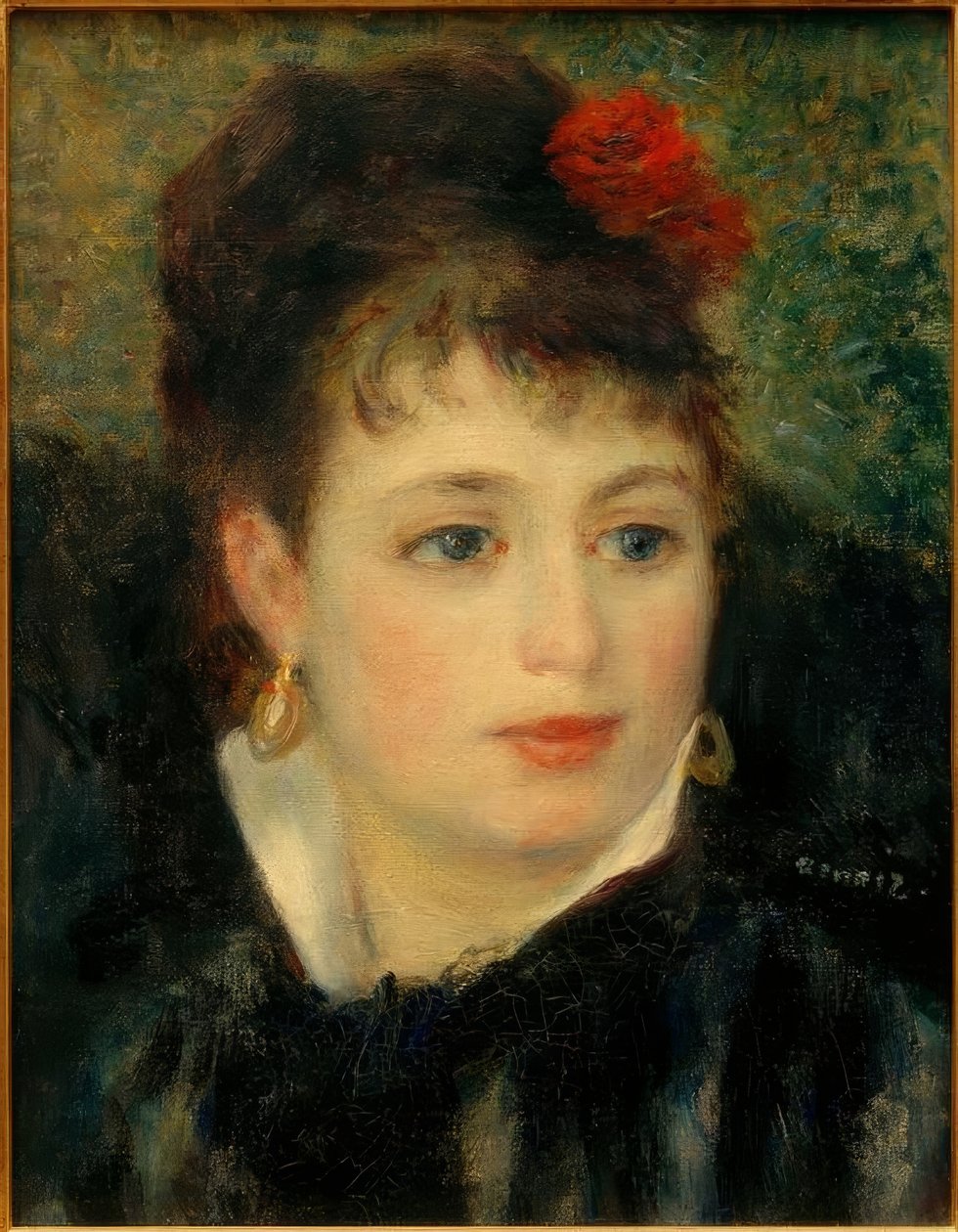Mulher com rosa de Pierre Auguste Renoir