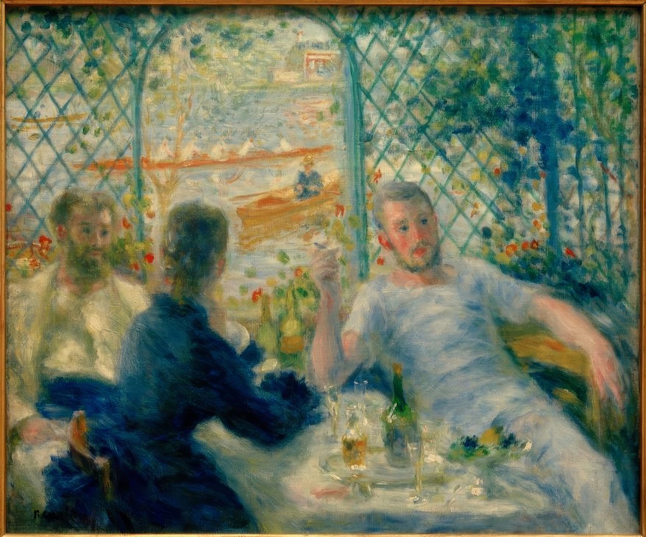 Café da manhã no restaurante Fournaise (O café da manhã dos remadores) de Pierre Auguste Renoir