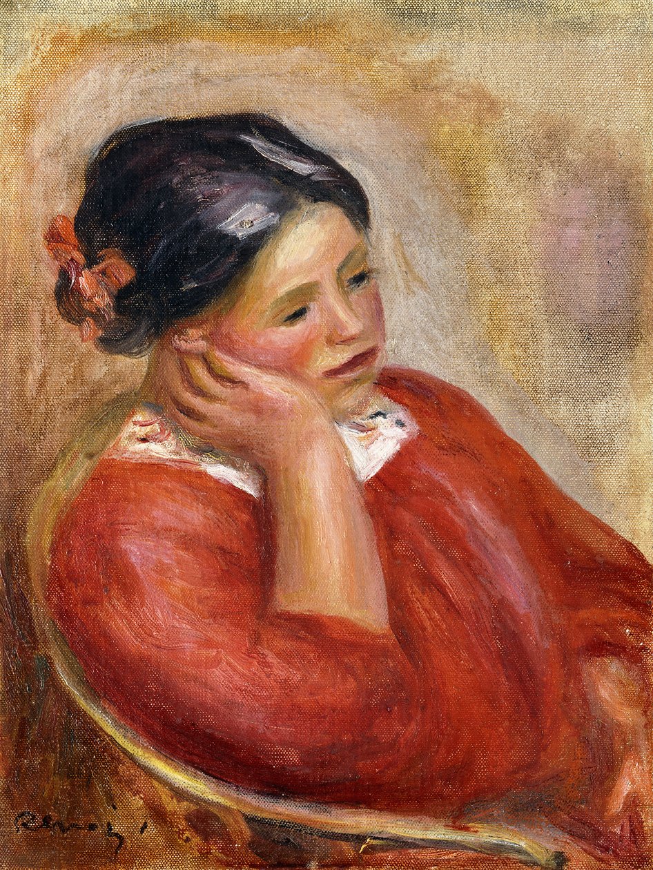 Gabrielle inclinando-se; Gabrielle Acoudee, de Pierre Auguste Renoir