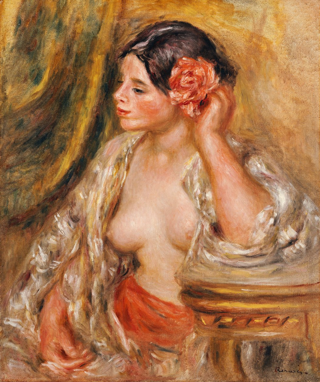 Gabrielle um filho Coiffure, 1910 de Pierre Auguste Renoir