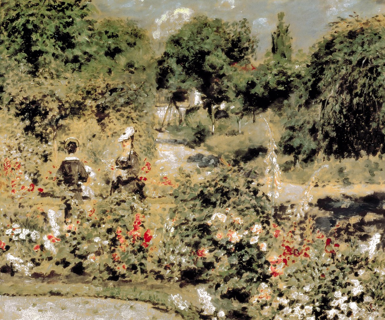 Jardim em Fontenay-aux-Roses, c.1873-74 (óleo sobre tela) de Pierre Auguste Renoir
