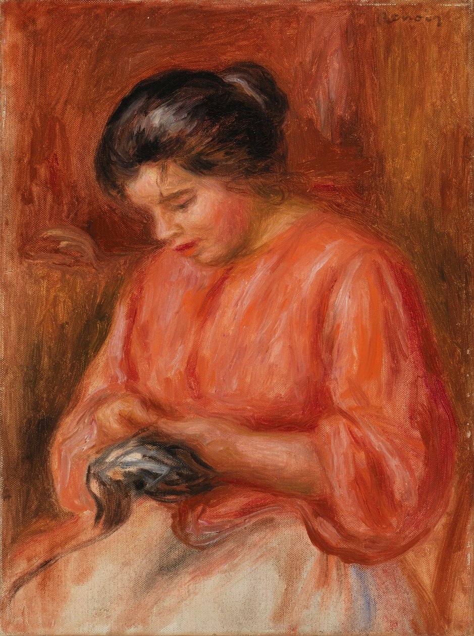 Cerzido de Garota de Pierre Auguste Renoir