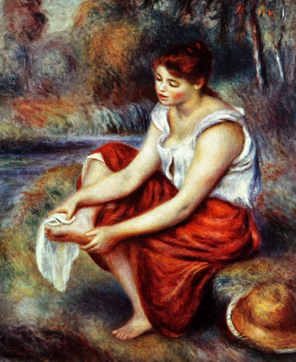 Rapariga a Limpar os Pés de Pierre Auguste Renoir