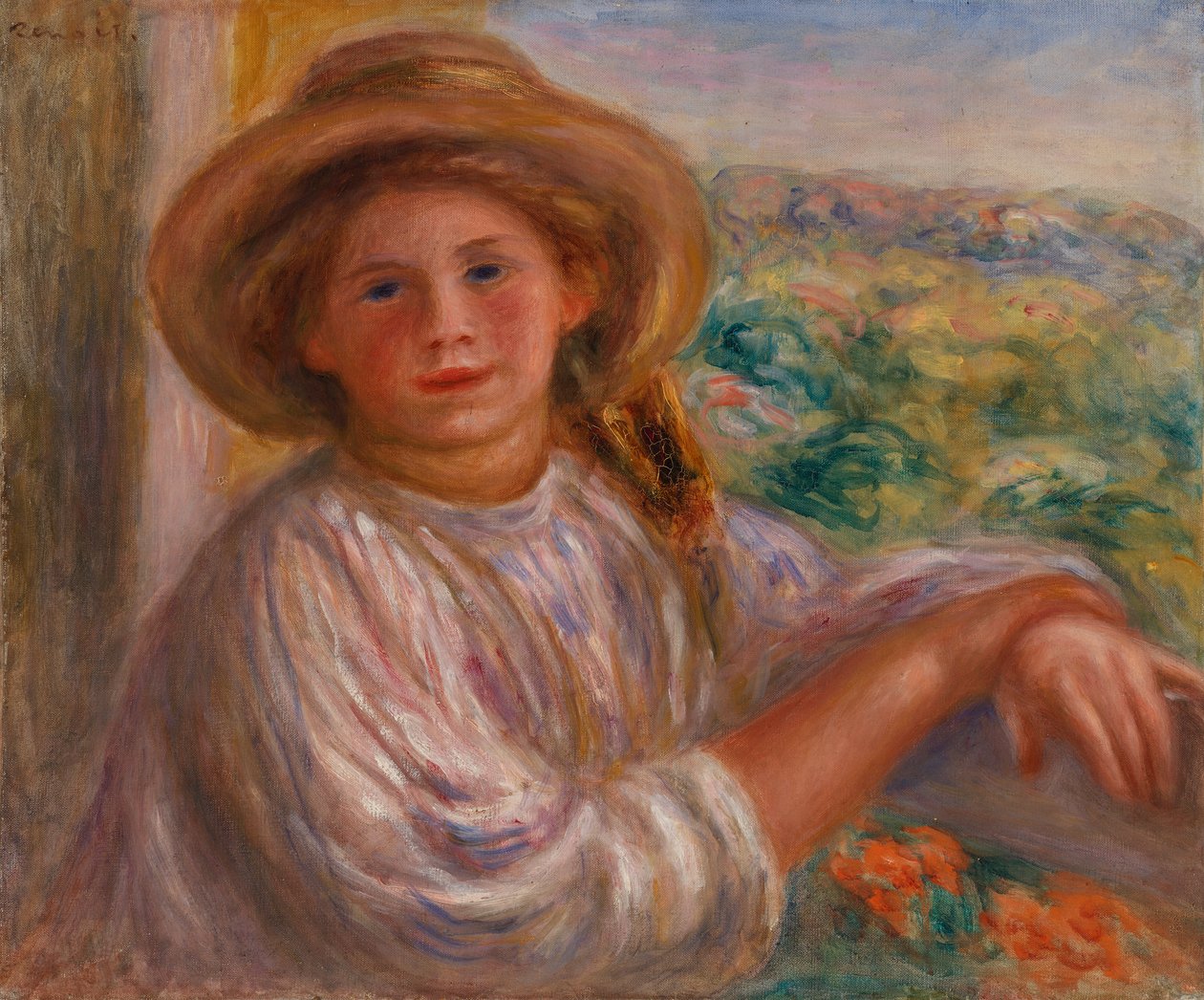 Garota em uma varanda, Cagnes de Pierre Auguste Renoir