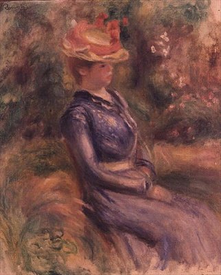 Menina com um chapéu de palha de Pierre Auguste Renoir