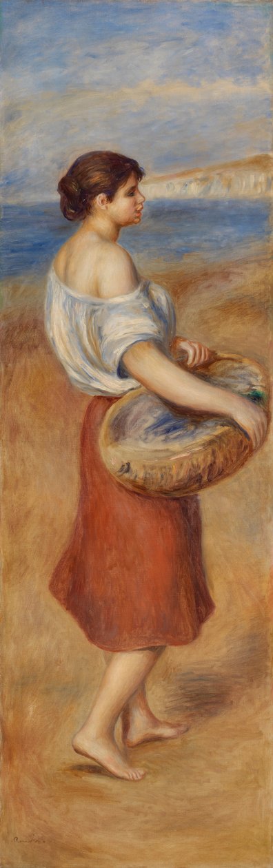 Menina com Cesto de Peixe (Pêcheuse de poissons) de Pierre Auguste Renoir