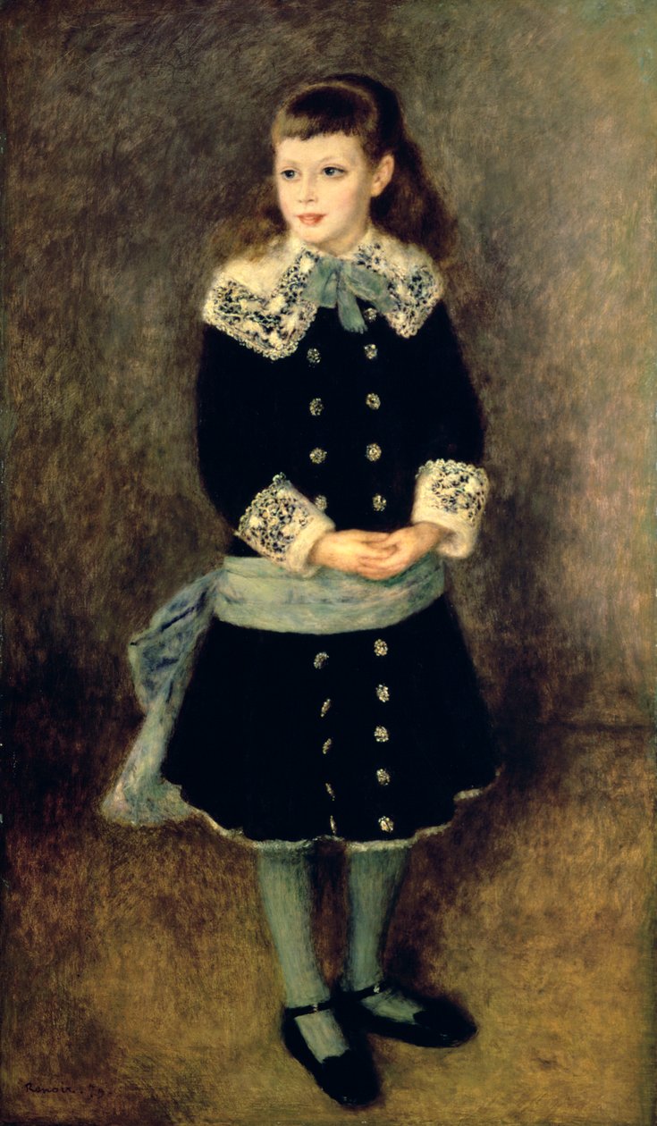 Menina com faixa azul, final do século XIX e XX de Pierre Auguste Renoir