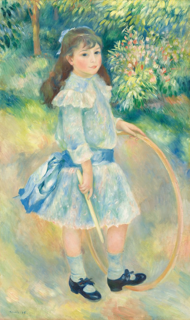 Garota com aro, 1885. de Pierre Auguste Renoir
