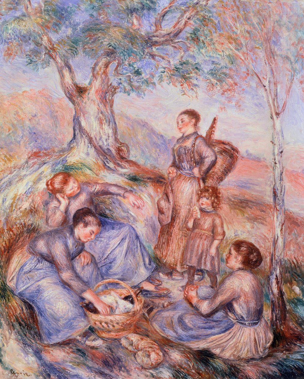 Café da manhã das colheitadeiras por Pierre-Auguste Renoir (1841-1919) de Pierre Auguste Renoir