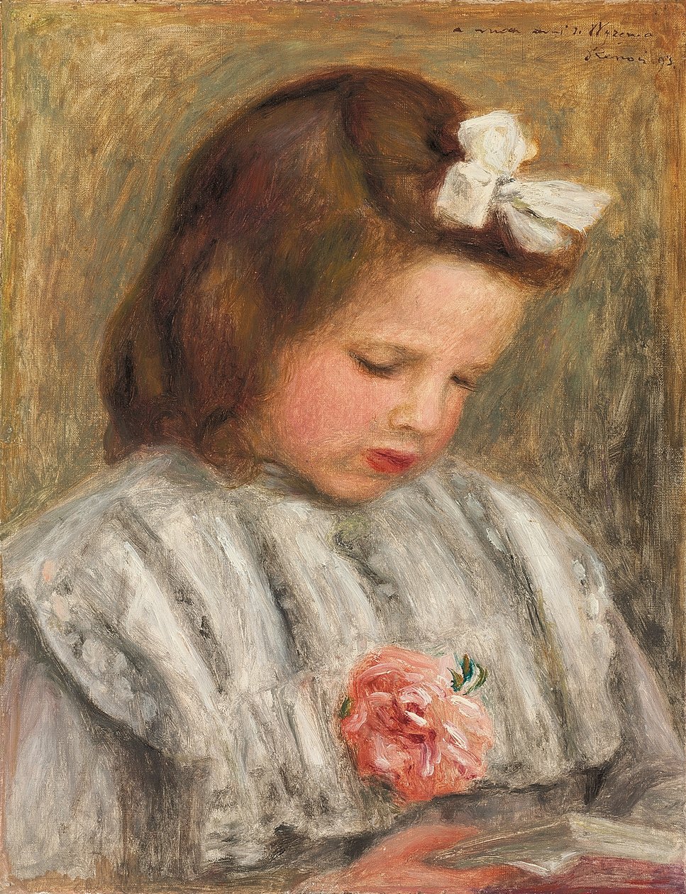 Cabeça de uma menina; Cabeça de menina, c. 1893 de Pierre Auguste Renoir