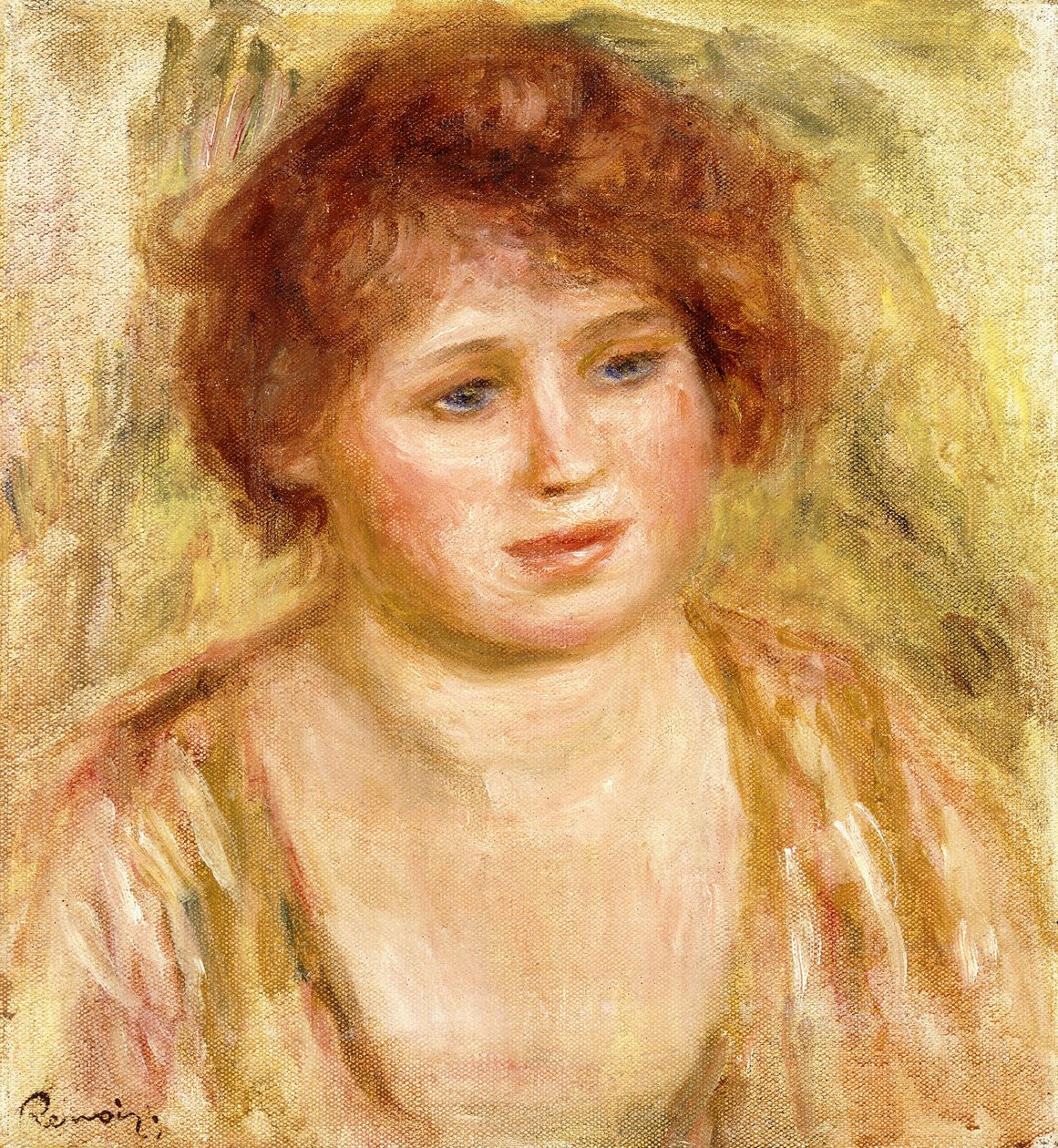Cabeça de uma mulher, 1919 de Pierre Auguste Renoir