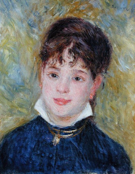 Chefe de uma Jovem Mulher (Jeanne Samary) c.1877-79 (óleo sobre tela) de Pierre Auguste Renoir