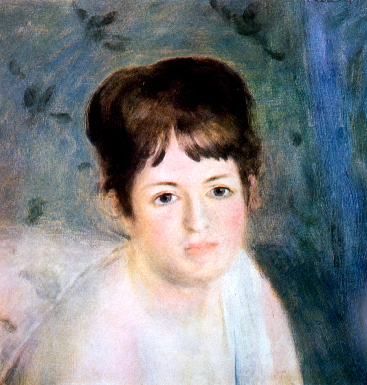 Cabeça de uma mulher, 1876 de Pierre Auguste Renoir