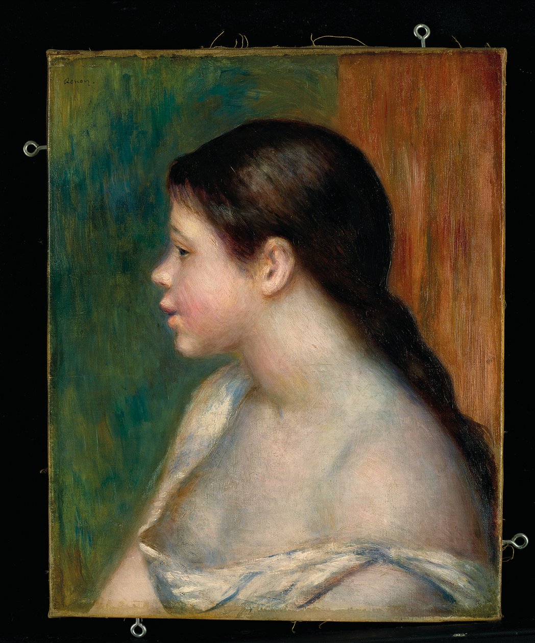 Cabeça de uma jovem garota, 1882 de Pierre Auguste Renoir