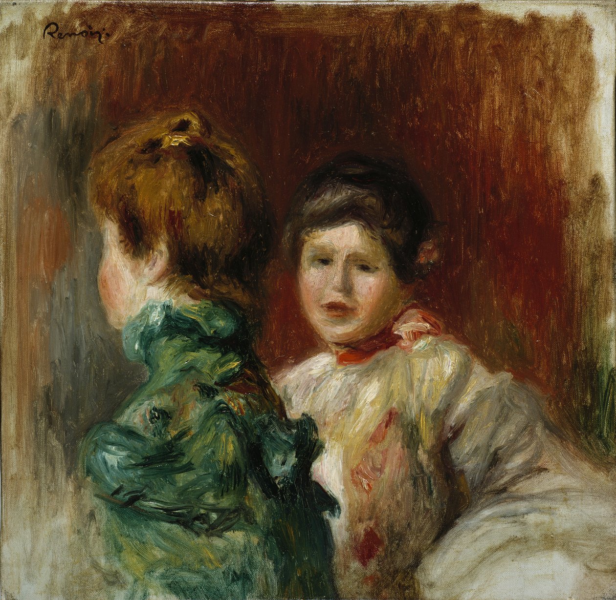 Heads of Two Women, c.1895 (óleo sobre tela) de Pierre Auguste Renoir