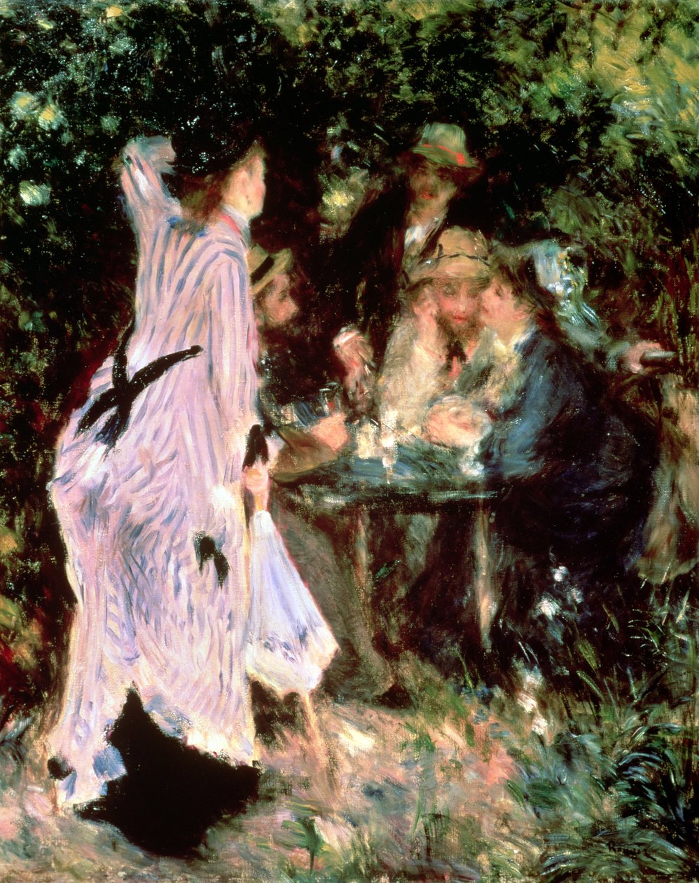 No jardim ou sob as árvores do Moulin de la Galette de Pierre Auguste Renoir