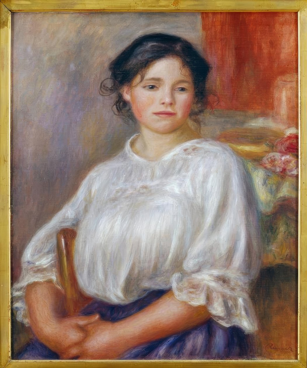 Menina sentada de Pierre Auguste Renoir