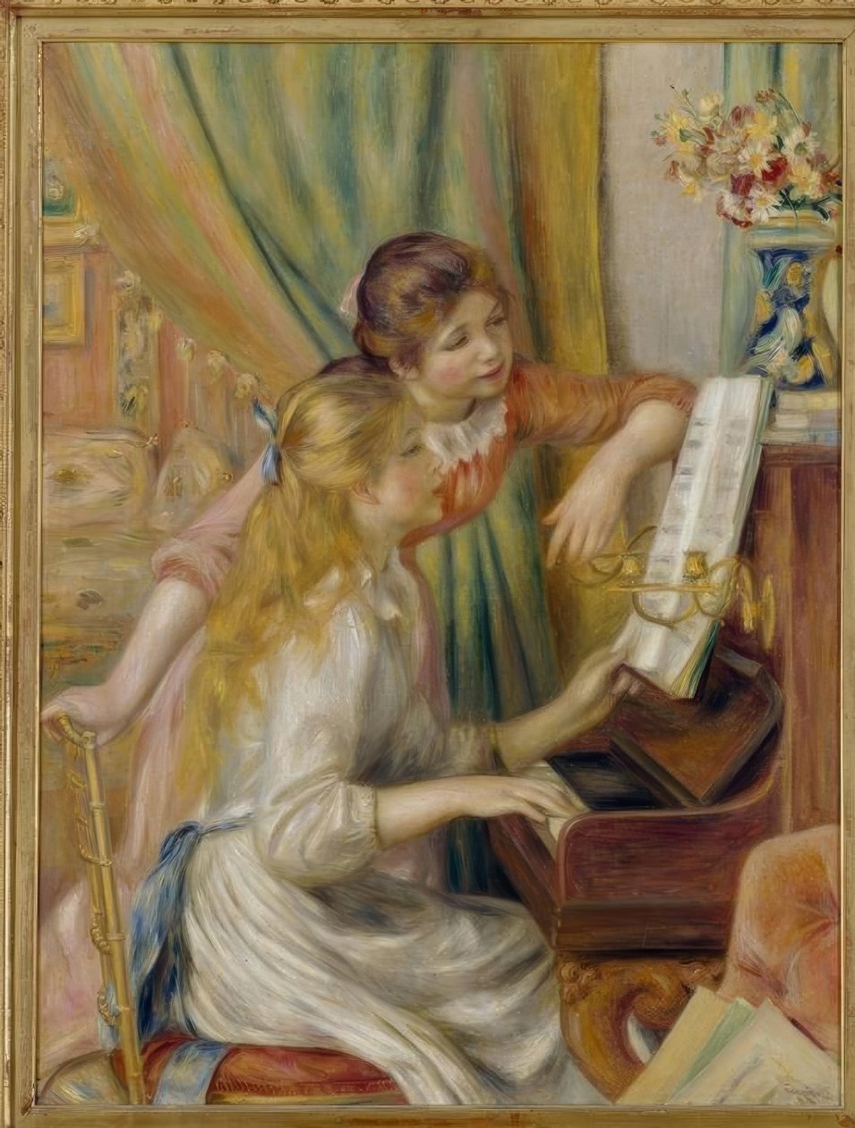Moças no piano de Pierre Auguste Renoir