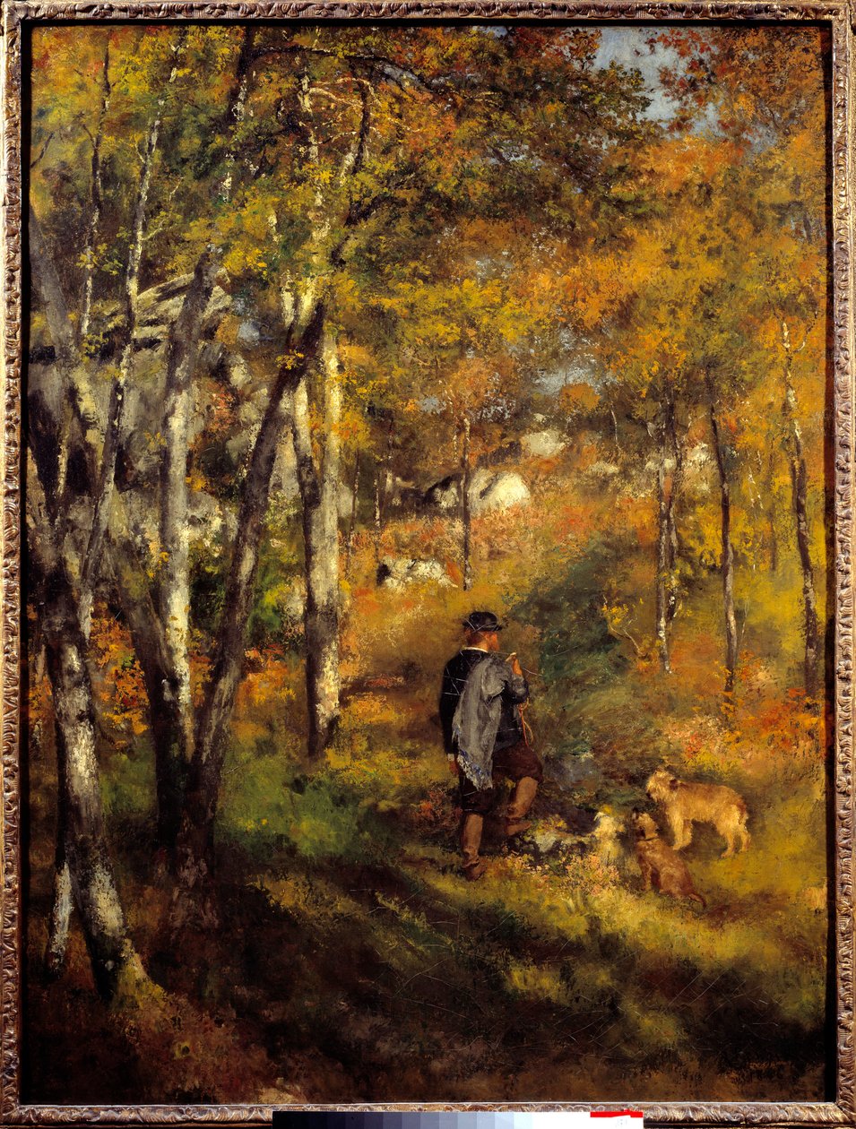Jules Lecoeur e os seus cães na floresta de Fontainebleau. Pintura de Pierre Auguste Renoir (1841-1919) de Pierre Auguste Renoir
