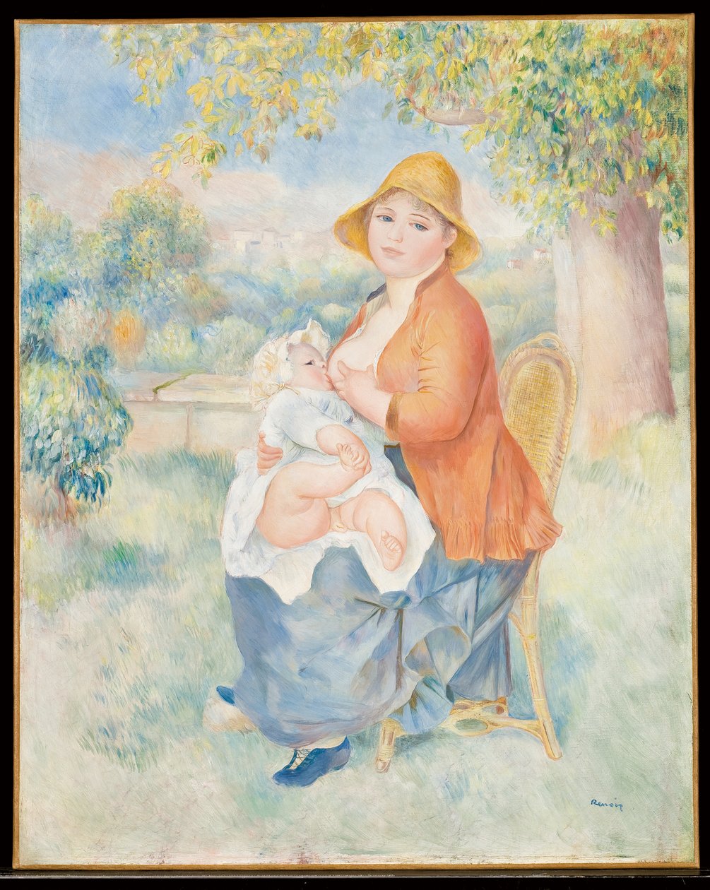 A criança no peito, 1886 de Pierre Auguste Renoir