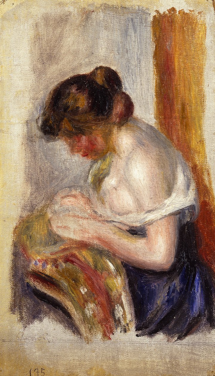 La Couseuse (óleo sobre tela) de Pierre Auguste Renoir