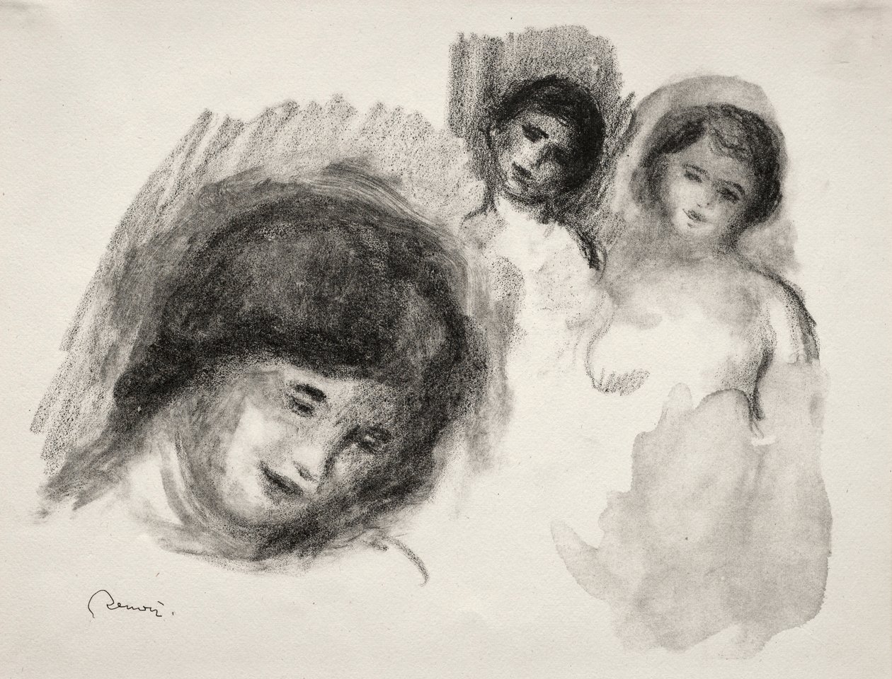 A pedra com três esboços. de Pierre Auguste Renoir