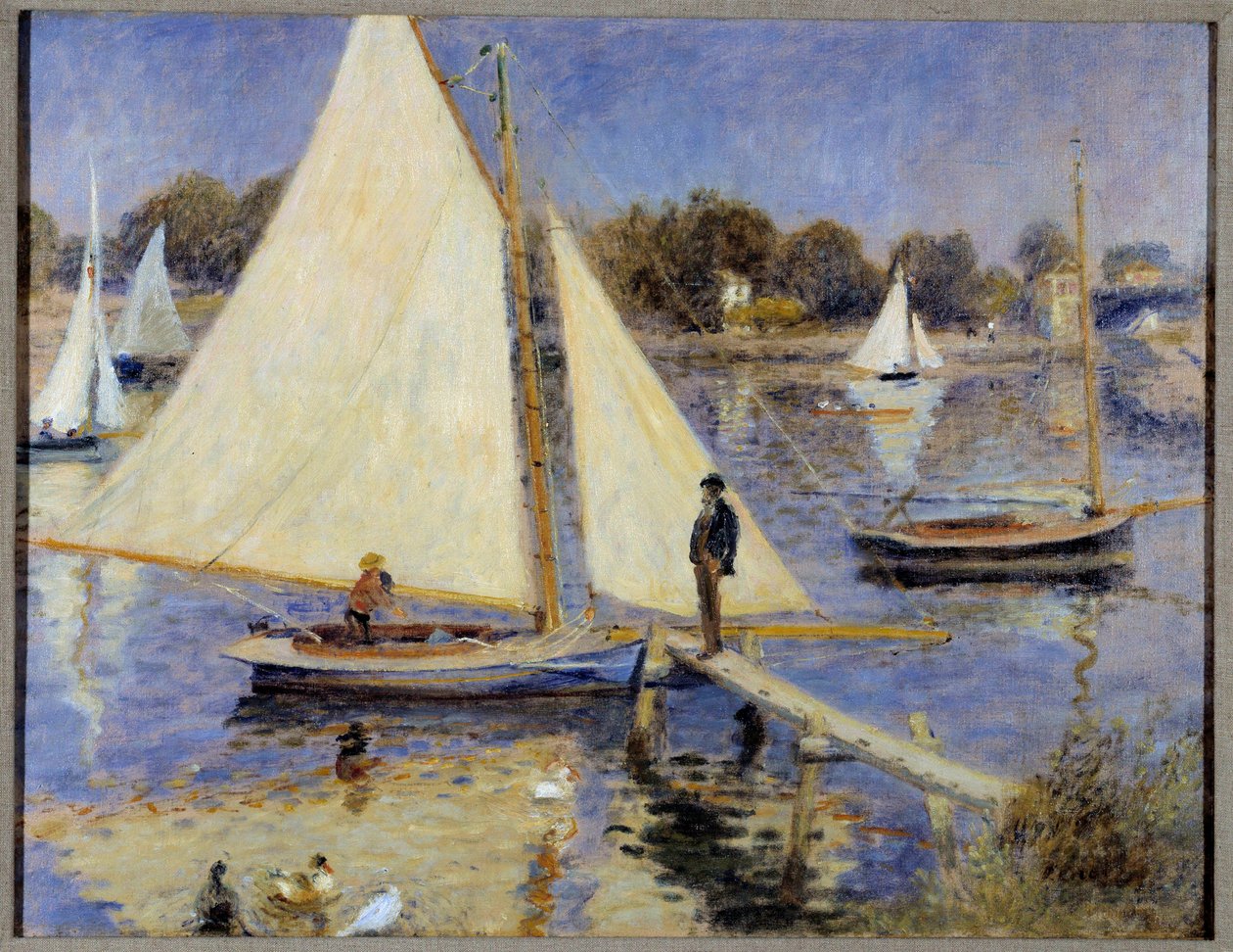 Pintura La Seine a Argenteuil de Pierre Auguste Renoir (1841-1919) 1874 Portland, Museu de Arte de Pierre Auguste Renoir